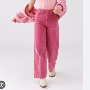 NWTs BDG high & wide pink corduroy pants 27